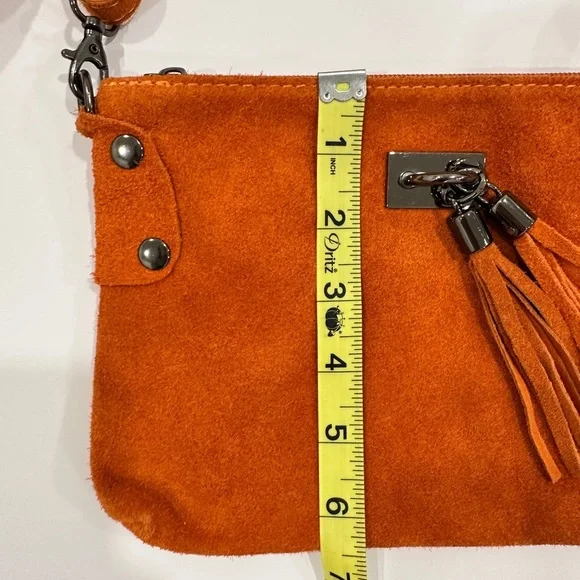 Borse in Pelle Genuine Suede Leather Crossbody Bag – Made in Italy - Picture 7 of 9